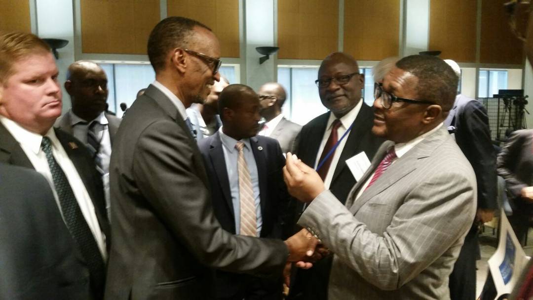Walter Mzembi with Rwanda's president Paul Kagame - file picture
