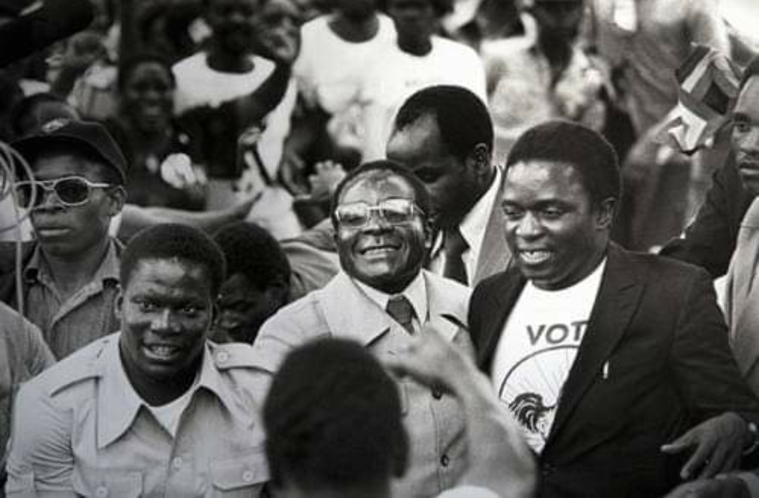 This was late in 1979 at a preelection rally, just after the murder of his brother in law Gen Josiah Tongogara and the emerging pictures suggest Mnangagwa was a smiling happy man.